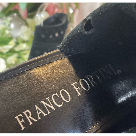 Cutout Charisma: Franco Fortini Black Heeled Booties - Size 7.5 Worn once in Box - Picture 3 of 11